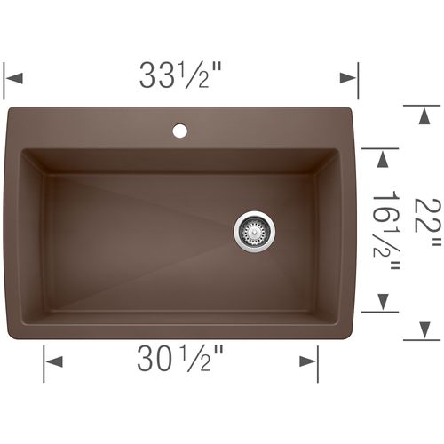 Main product image of Diamond SILGRANIT 33.5" Super Single Dual Mount Kitchen Sink - Café, 440192