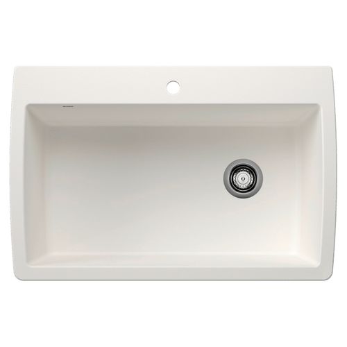 Main product image of Diamond Super 33.5" x 22" Single Dual Deck Kitchen Sink (White)