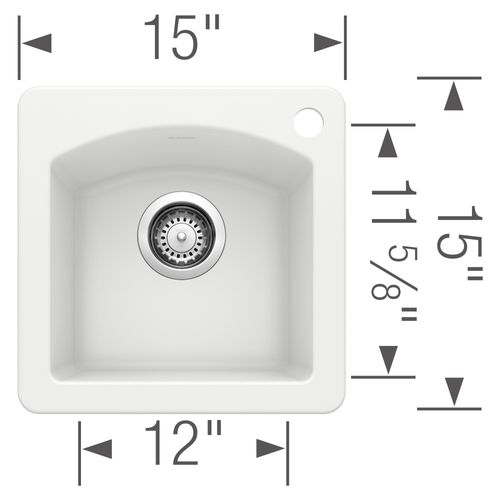 Main product image of Diamond SILGRANIT 15" Dual Mount Bar Sink - White, 440205