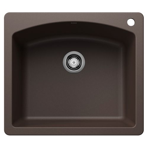 Main product image of Diamond 25" x 22" Single Bowl Dual Deck Kitchen Sink (Cafe Brown)