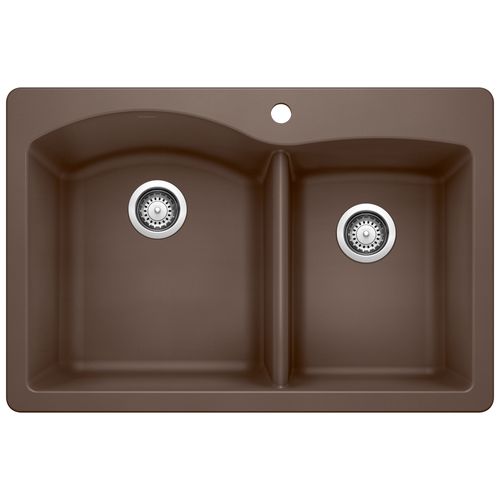 Main product image of Diamond SILGRANIT 33" 60/40 Double Bowl Dual Mount Kitchen Sink - Café, 440213