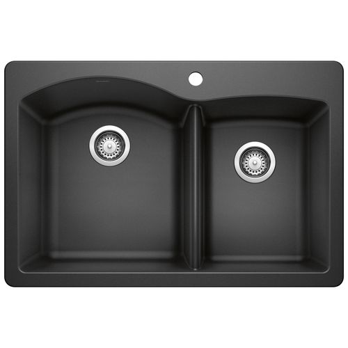 Main product image of Diamond SILGRANIT 33" 60/40 Double Bowl Dual Mount Kitchen Sink - Anthracite, 440215