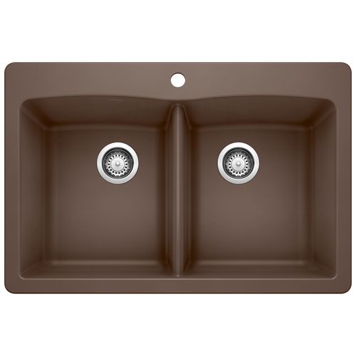 Main product image of Diamond SILGRANIT 33" 50/50 Double Bowl Dual Mount Kitchen Sink - Café, 440218
