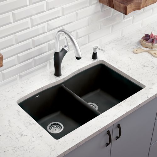Main product image of Diamond SILGRANIT 33" 50/50 Double Bowl Dual Mount Kitchen Sink - Anthracite, 440220