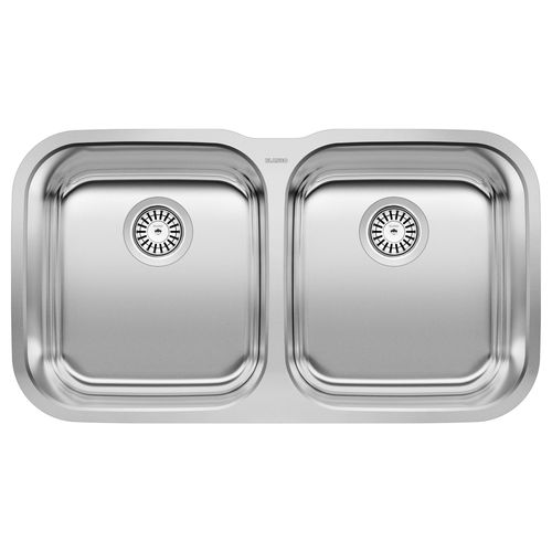 Main product image of Stellar 33" 50/50 Double Bowl Undermount Stainless Steel Kitchen Sink, 441020