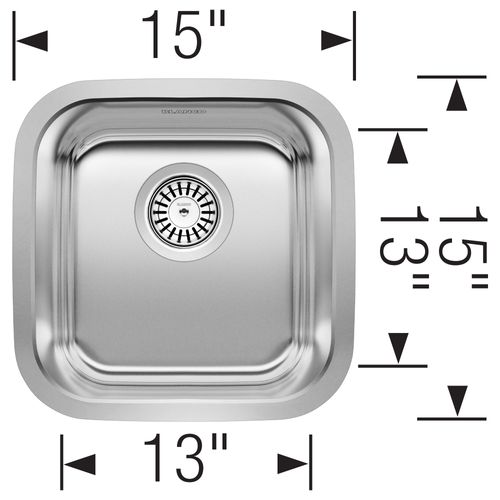 Main product image of Stellar 15" Undermount Stainless Steel Bar Sink, 441026