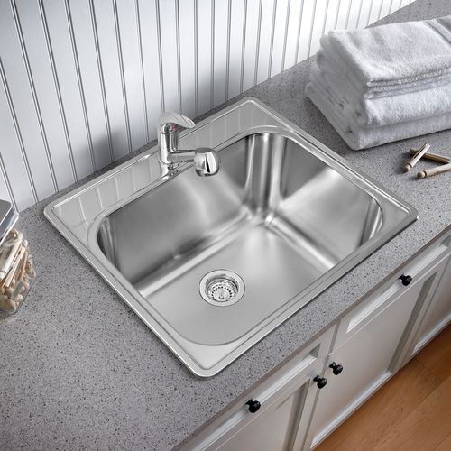 Main product image of Essential 25" Single Bowl Drop-In Stainless Steel Laundry Sink - 1 Hole, 441078