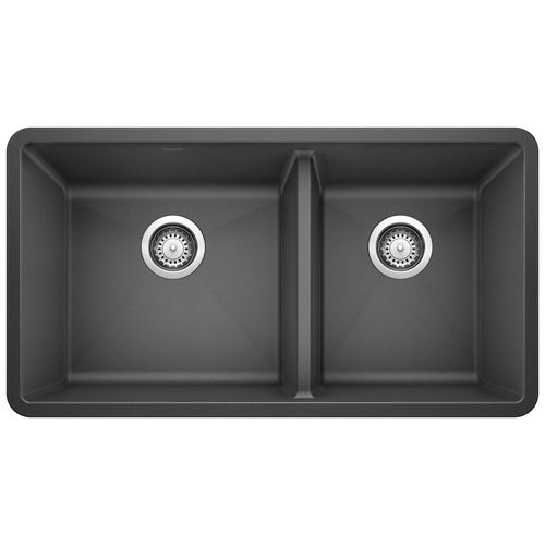 Main product image of Precis SILGRANIT 33" 60/40 Double Bowl Undermount Kitchen Sink - Anthracite, 441128