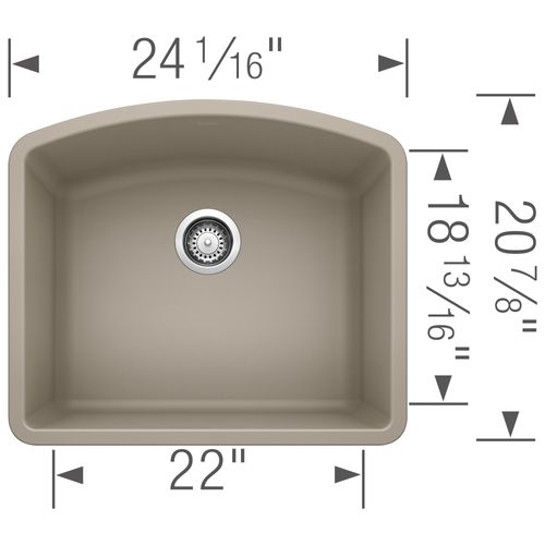 Main product image of Diamond SILGRANIT 24" Single Bowl Undermount Kitchen Sink - Truffle, 441281