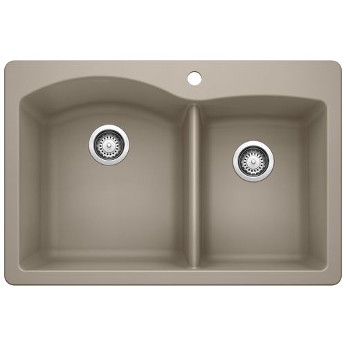 Main product image of Diamond SILGRANIT 33" 60/40 Double Bowl Dual Mount Kitchen Sink -  Truffle, 441283