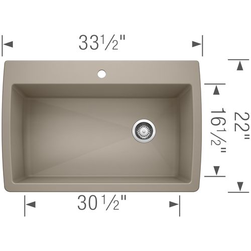 Main product image of Diamond SILGRANIT 33.5" Super Single Dual Mount Kitchen Sink - Truffle, 441287
