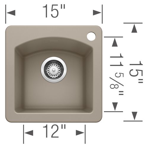 Main product image of Diamond SILGRANIT 15" Dual Mount Bar Sink - Truffle, 441295