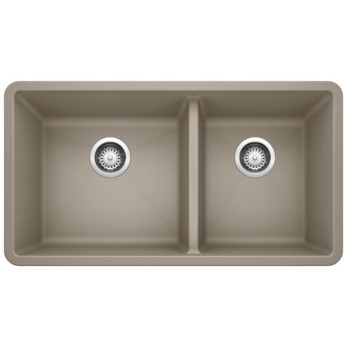 Main product image of Precis SILGRANIT 33" 60/40 Double Bowl Undermount Kitchen Sink - Truffle, 441296