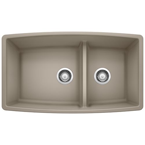 Main product image of Performa SILGRANIT 33" 60/40 Double Bowl Undermount Kitchen Sink with Low Divide - Truffle, 441315