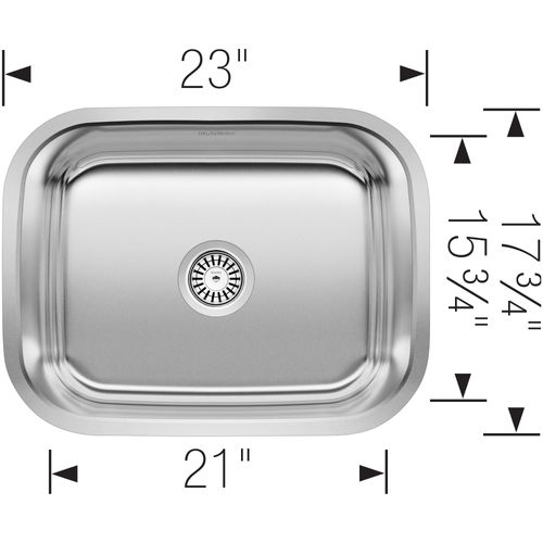 Main product image of Stellar 23" Single Bowl Undermount Stainless Steel Laundry Sink, 441398