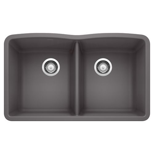 Main product image of Diamond SILGRANIT 32" 50/50 Double Bowl Undermount Kitchen Sink - Cinder, 441470
