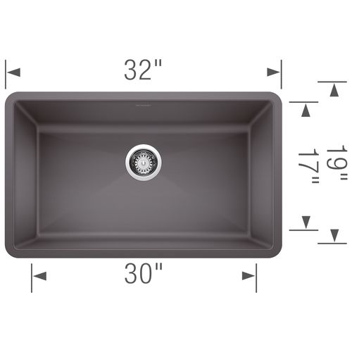 Main product image of Precis SILGRANIT 32" Super Single Undermount Kitchen Sink (Cinder)