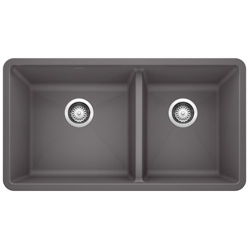 Main product image of Precis SILGRANIT 33" 60/40 Double Bowl Undermount Kitchen Sink - Cinder, 441479