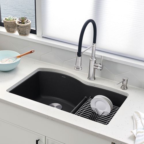 Main product image of Diamond SILGRANIT 32" 60/40 Double Bowl Undermount Kitchen Sink with Low Divide - Anthracite, 441590