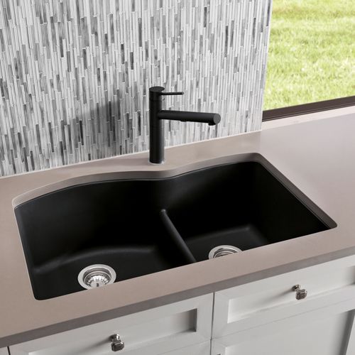 Main product image of Diamond SILGRANIT 32" 60/40 Double Bowl Undermount Kitchen Sink with Low Divide - Anthracite, 441590
