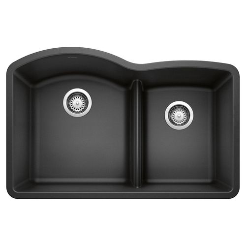 Main product image of Diamond SILGRANIT 32" 60/40 Double Bowl Undermount Kitchen Sink with Low Divide - Anthracite, 441590