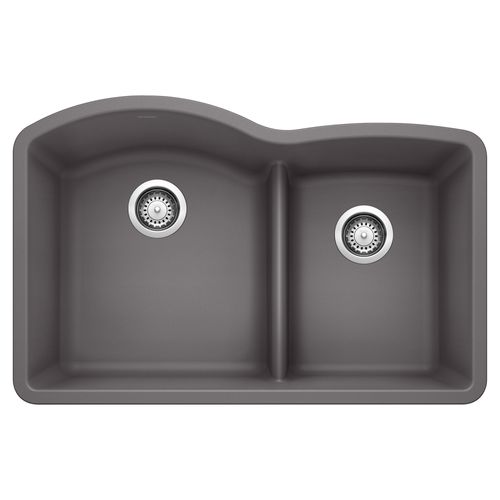 Main product image of Diamond SILGRANIT 32" 60/40 Double Bowl Undermount Kitchen Sink with Low Divide - Cinder, 441591