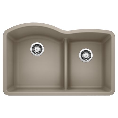 Main product image of Diamond SILGRANIT 32" 60/40 Double Bowl Undermount Kitchen Sink with Low Divide - Truffle, 441596