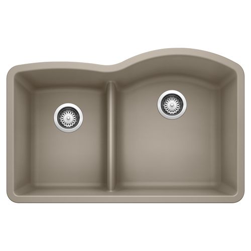 Main product image of Diamond SILGRANIT 32" 40/60 Reverse Double Bowl Undermount Kitchen Sink with Low Divide - Truffle, 441608