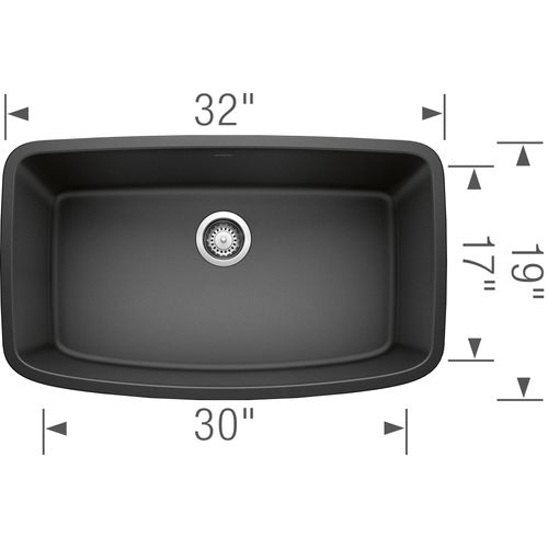 Main product image of Valea SILGRANIT 32" Super Single Undermount Kitchen Sink - Anthracite, 441610
