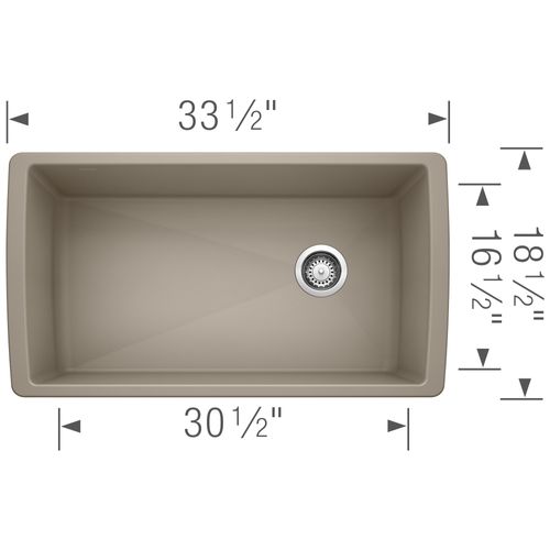 Main product image of Diamond SILGRANIT 33" Super Single Undermount Kitchen Sink (Truflle)