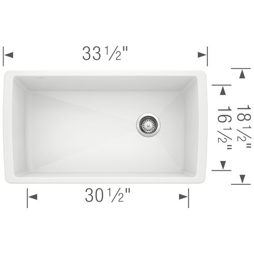 Main product image of Diamond SILGRANIT 33" Super Single Undermount Kitchen Sink (White)