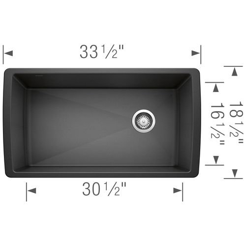 Main product image of Diamond SILGRANIT 33" Super Single Undermount Kitchen Sink - Anthracite, 441768
