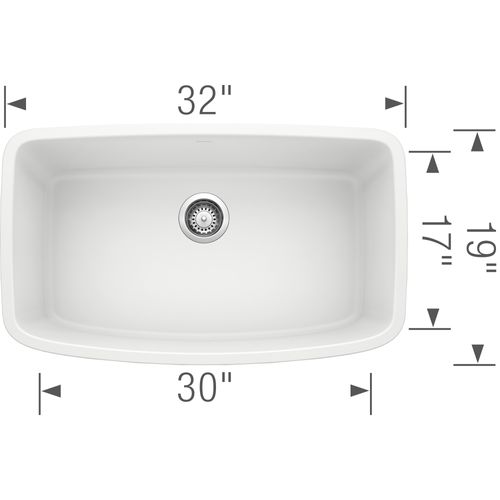 Main product image of Valea SILGRANIT 32" Super Single Undermount Kitchen Sink (White)