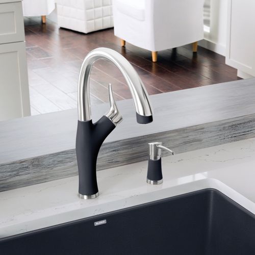 Main product image of Artona Pull-Down Dual-Spray Kitchen Faucet - PVD Steel/Anthracite, 442031
