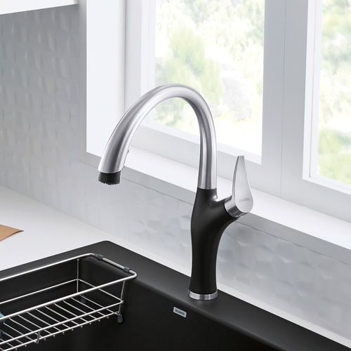 Main product image of Artona Pull-Down Dual-Spray Kitchen Faucet - PVD Steel/Anthracite, 442031