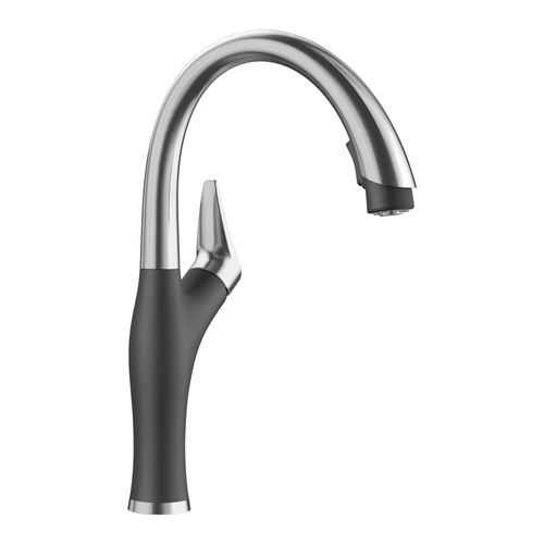 Main product image of Artona Pull-Down Dual-Spray Kitchen Faucet - PVD Steel/Anthracite, 442031