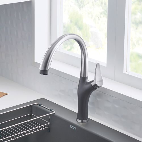 Main product image of Artona Pull-Down Dual-Spray Kitchen Faucet - PVD Steel/Cinder, 442033
