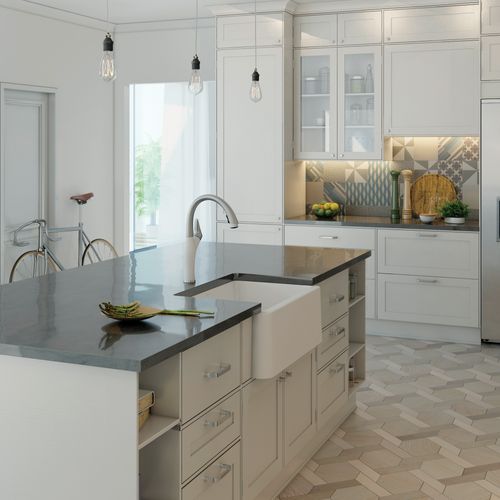 Main product image of Artona Pull-Down Dual-Spray Kitchen Faucet (PVD Steel White), 442036-BLANCO