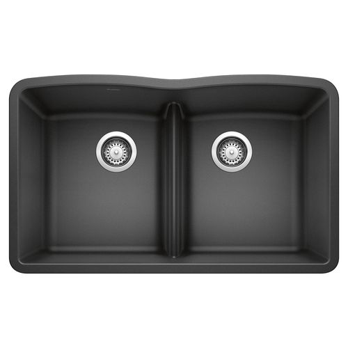 Main product image of Diamond SILGRANIT 32" 50/50 Double Bowl Undermount Kitchen Sink with Low Divide - Anthracite, 442075
