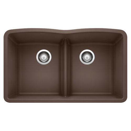 Main product image of Diamond 32" x 19-3/8" Equal Double Kitchen Sink w/ Low Divide (Cafe Brown)