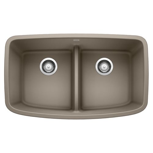 Main product image of Valea 32" x 19" Equal Double Kitchen Sink w/ Low Divide (Truffle)