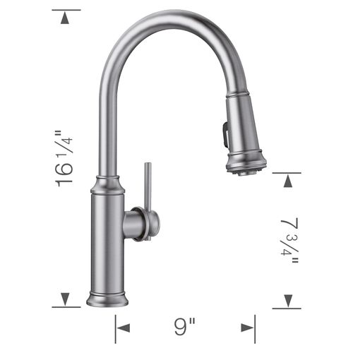 Main product image of Empressa High Arc Pull-Down Dual-Spray Kitchen Faucet - PVD Steel, 442500