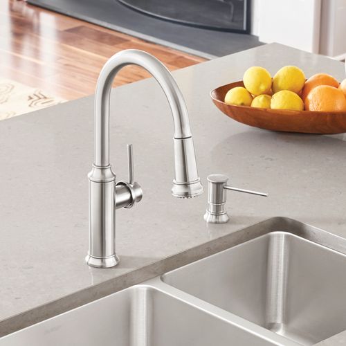 Main product image of Empressa High Arc Pull-Down Dual-Spray Kitchen Faucet - PVD Steel, 442500