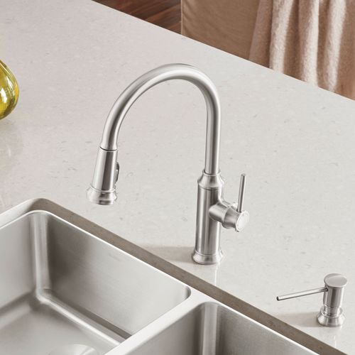 Main product image of Empressa High Arc Pull-Down Dual-Spray Kitchen Faucet - PVD Steel, 442500