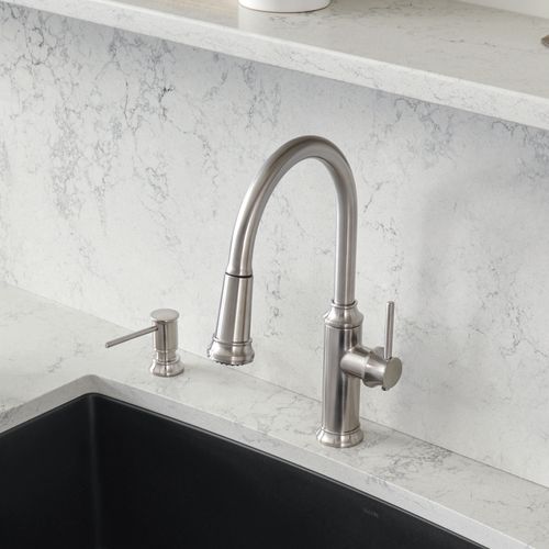 Main product image of Empressa High Arc Pull-Down Dual-Spray Kitchen Faucet - PVD Steel, 442500