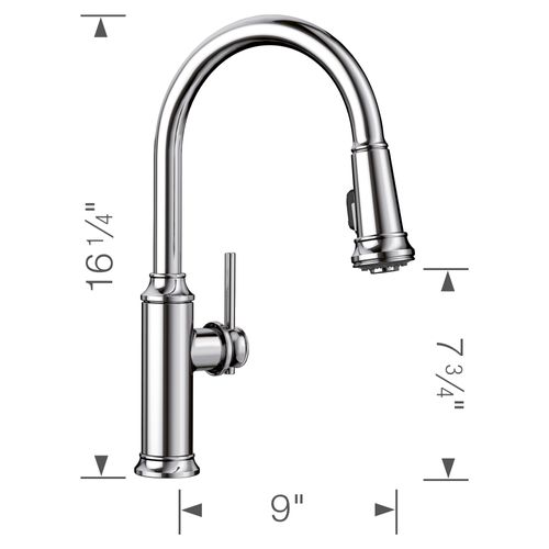 Main product image of Empressa High Arc Pull-Down Dual-Spray Kitchen Faucet - Chrome, 442501