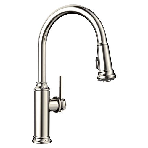 Main product image of Empressa High Arc Pull-Down Dual-Spray Kitchen Faucet (Polished Nickel)