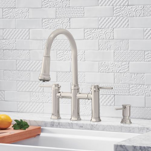 Main product image of Empressa Pull-Down Dual-Spray Bridge Faucet - Polished Nickel, 442506