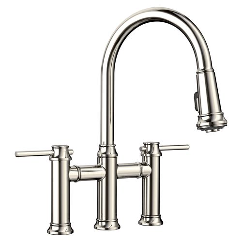 Main product image of Empressa Pull-Down Dual-Spray Bridge Faucet - Polished Nickel, 442506