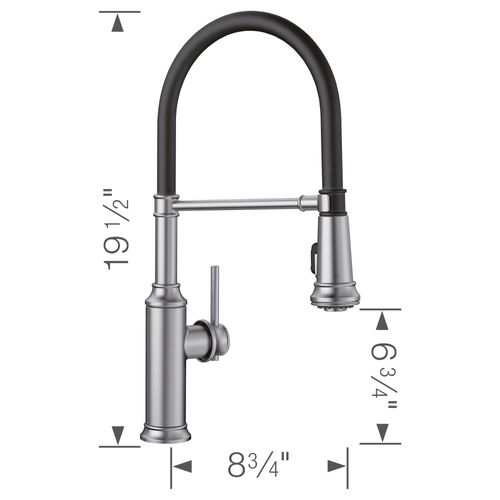 Main product image of Empressa Semi-Pro Pull-Down Dual-Spray Kitchen Faucet - PVD Steel, 442509